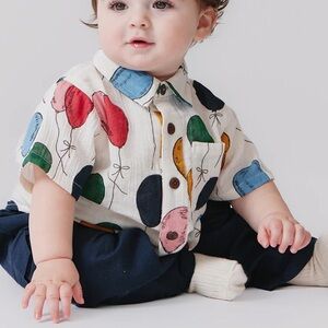Blue Rooster Collection Baby Boys Jack Shirt Balloon Bunches 12/18 mo NWT